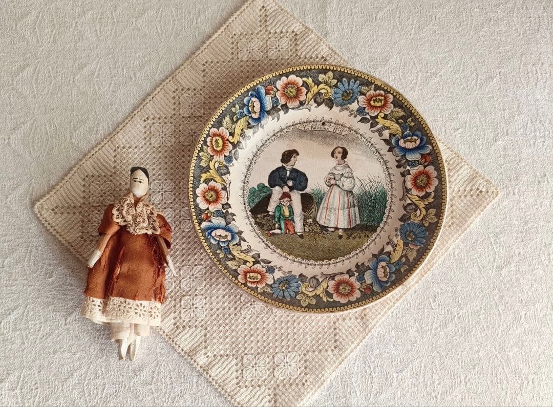 【プップさま】antique ❀ 美しい転写の アンティーク プレート