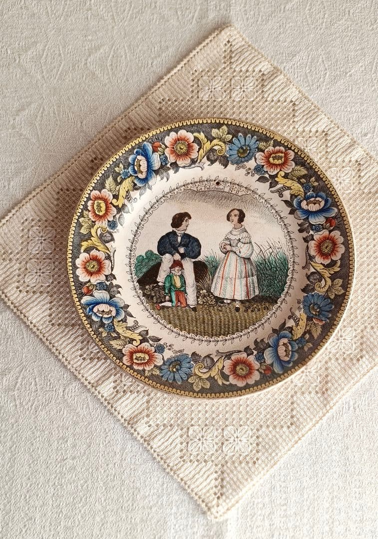 【プップさま】antique ❀ 美しい転写の アンティーク プレート