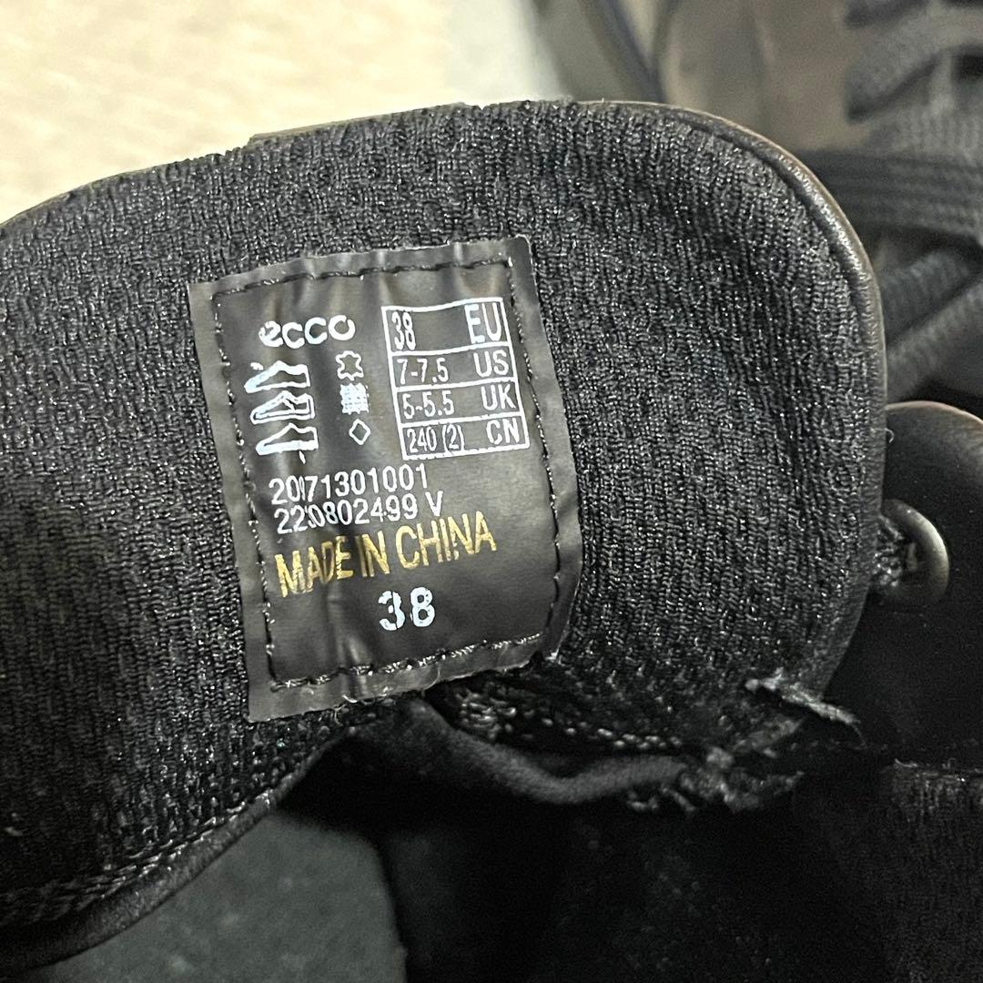 美品♪ecco エコー スニーカー 黒STREET720 24.0 ゴアテックス