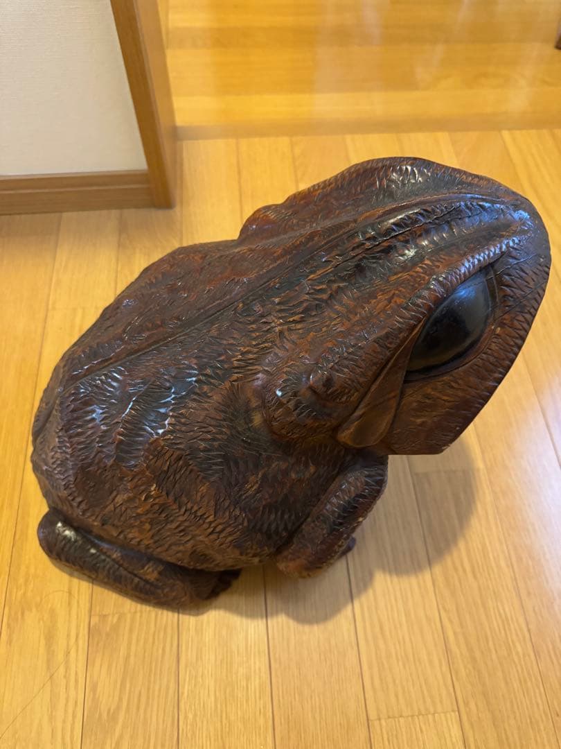 【厄除け・縁起物】木製カエルの置物