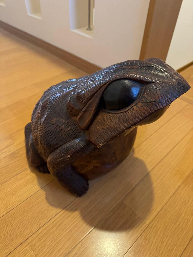 【厄除け・縁起物】木製カエルの置物