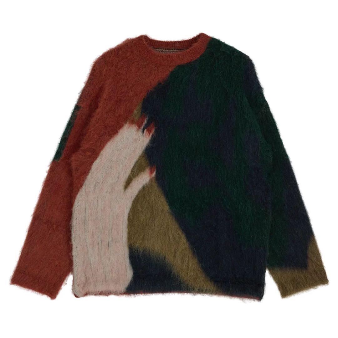 トップス LITTLE FUNNY FACE SHAGGY KNIT TOP