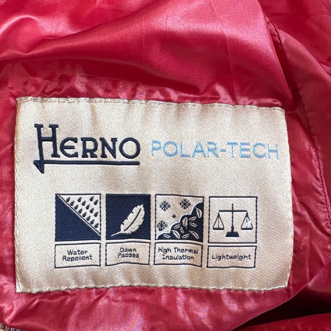 ら*中様 ヘルノ HERNO レッド ダウンジャケット ポーラテック