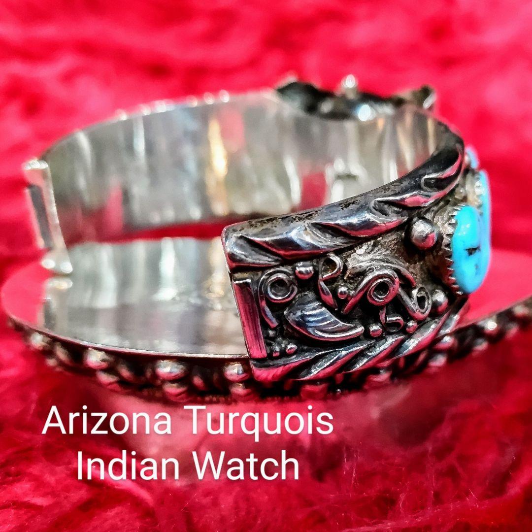 腕時計 Arizona Turquoise Indian Watch Hand Made