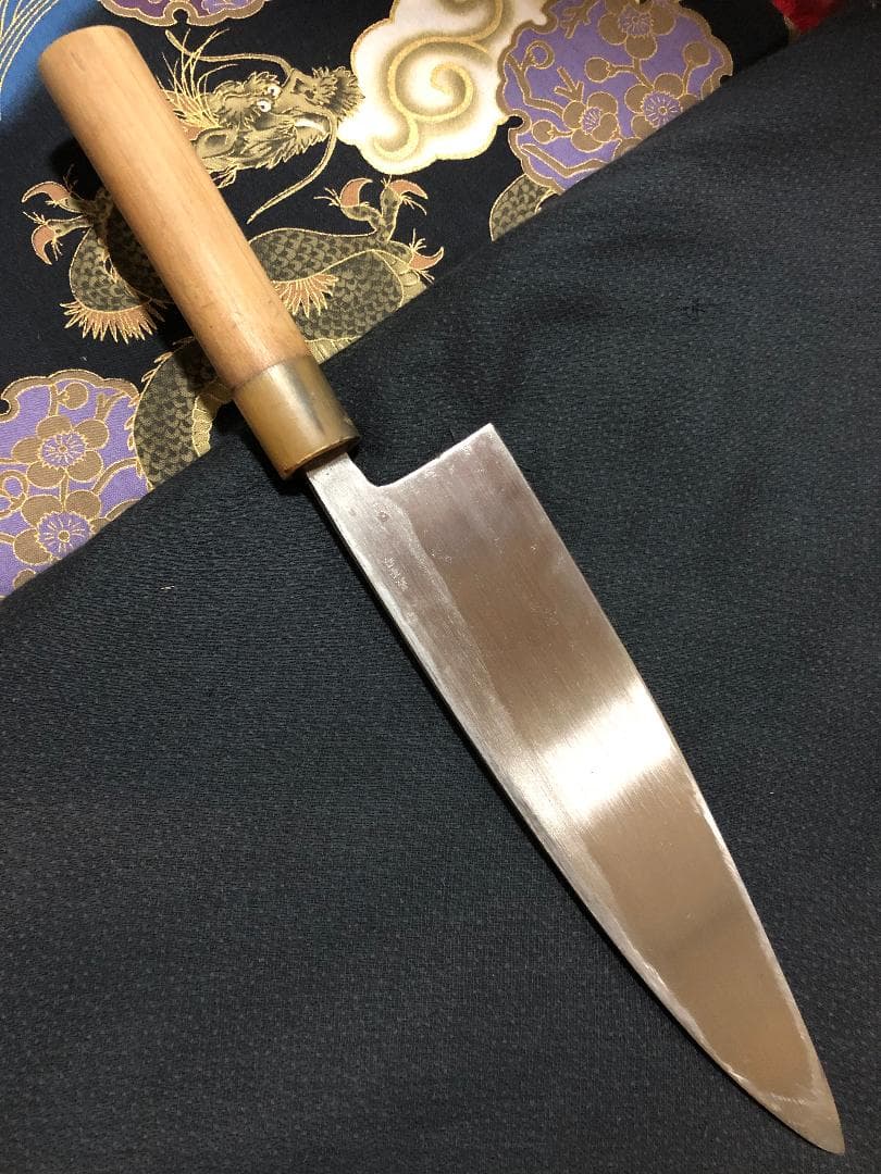 【研ぎ済み】最高級　青鋼・水牛口　正豊　薄出刃包丁　和包丁　ナイフ　料理　釣り