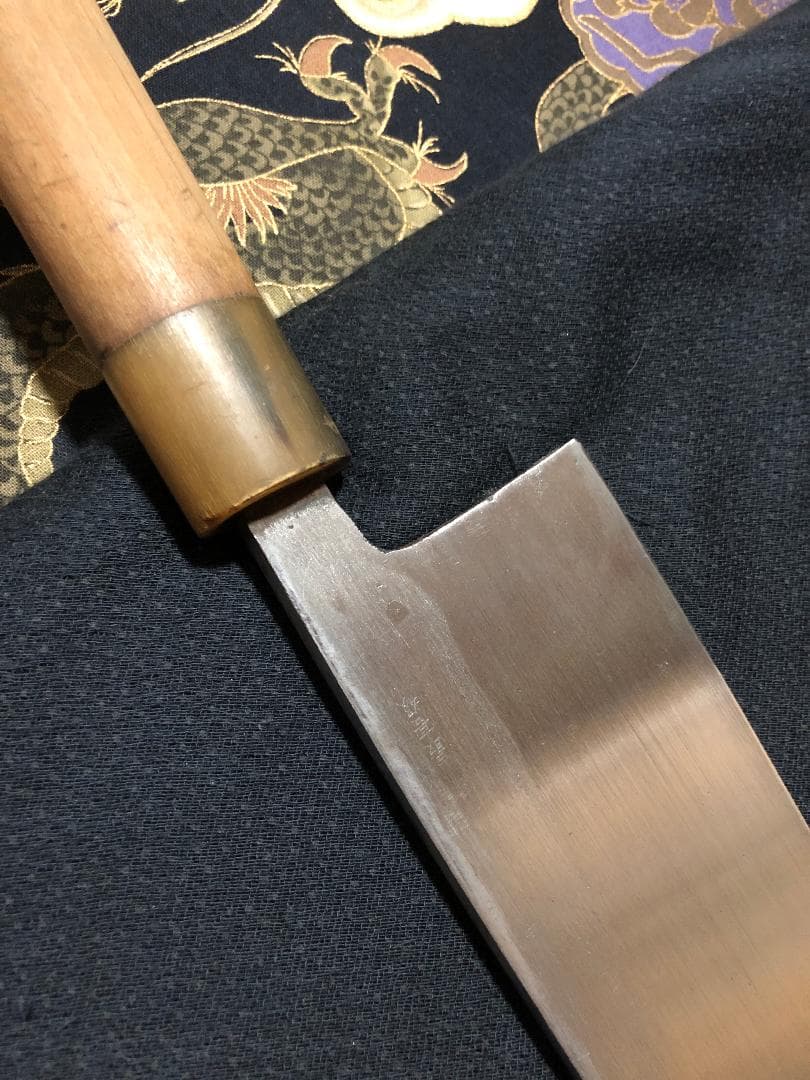 【研ぎ済み】最高級　青鋼・水牛口　正豊　薄出刃包丁　和包丁　ナイフ　料理　釣り