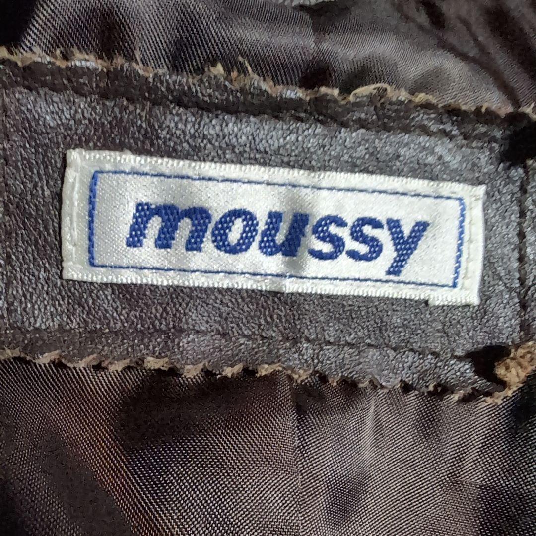 ef26 moussy ブラウン シングル ライダース ジャケット レディースM