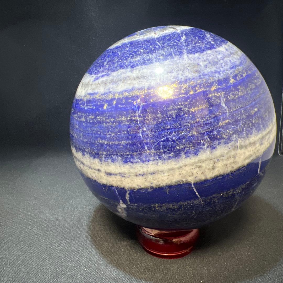 【3.9kg/133mm】ラピスラズリ スフィア 3種鉱石 同心円 台座付き