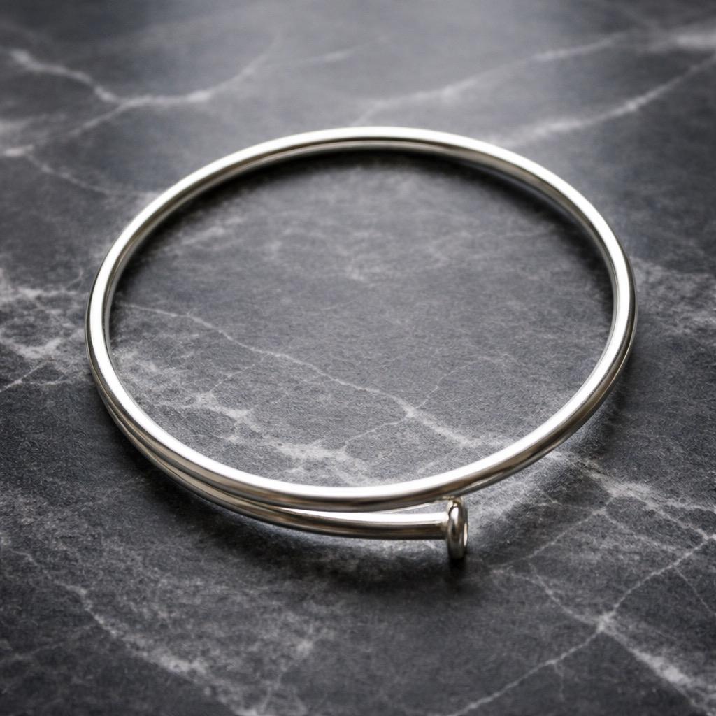 【新品現地買付】カレンシルバーバングル /シンプル/高純度/ユニセックス