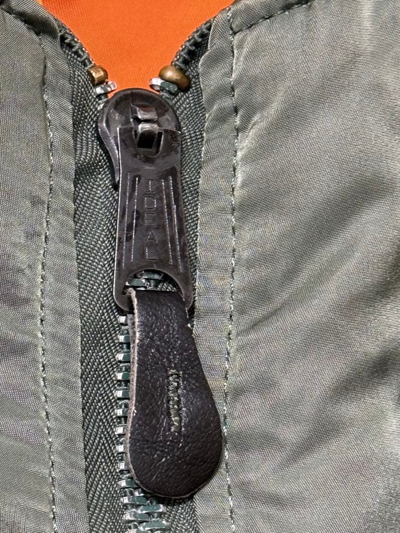 80sUSA製ALPHAアルファMA-1 フライトジャケット Lセージグリーン