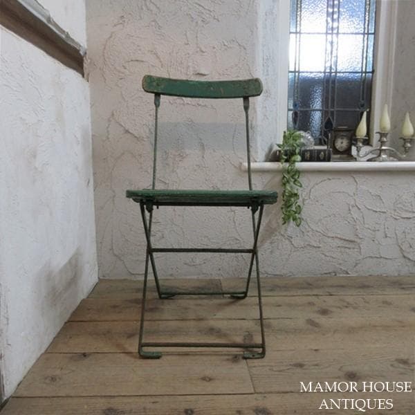 イギリス アンティーク 家具 フォールディングチェア 折り畳み式 英国4778e