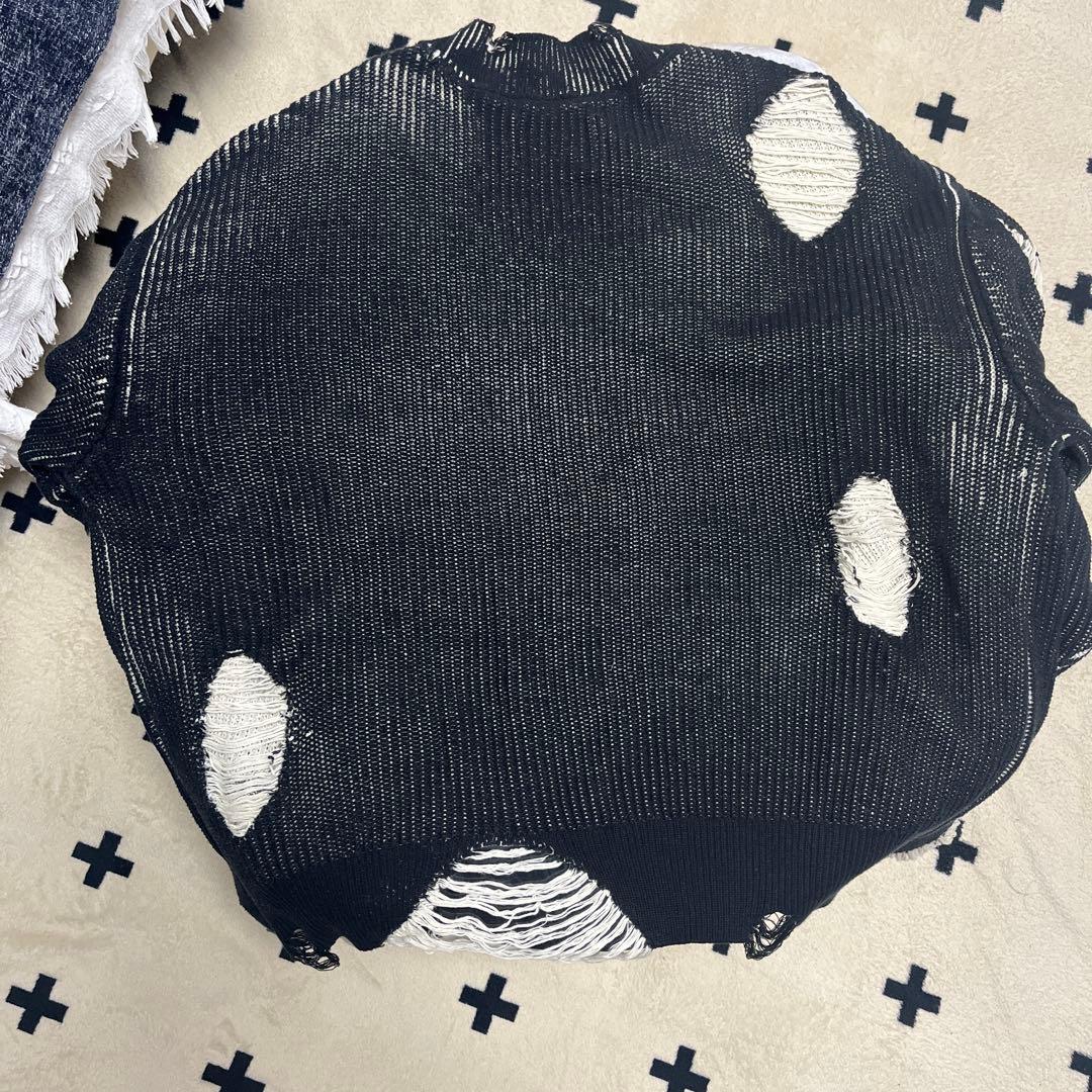 Grancy ディストラクションデザインビッグカーディガン ブラック M