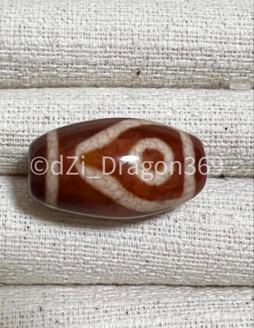 dZi beads ジービーズ 上肯 玉髄 龍紋 山水天珠（二眼山水天珠）