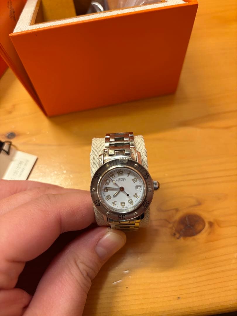 HERMES 腕時計 シルバー ホワイトダイヤル