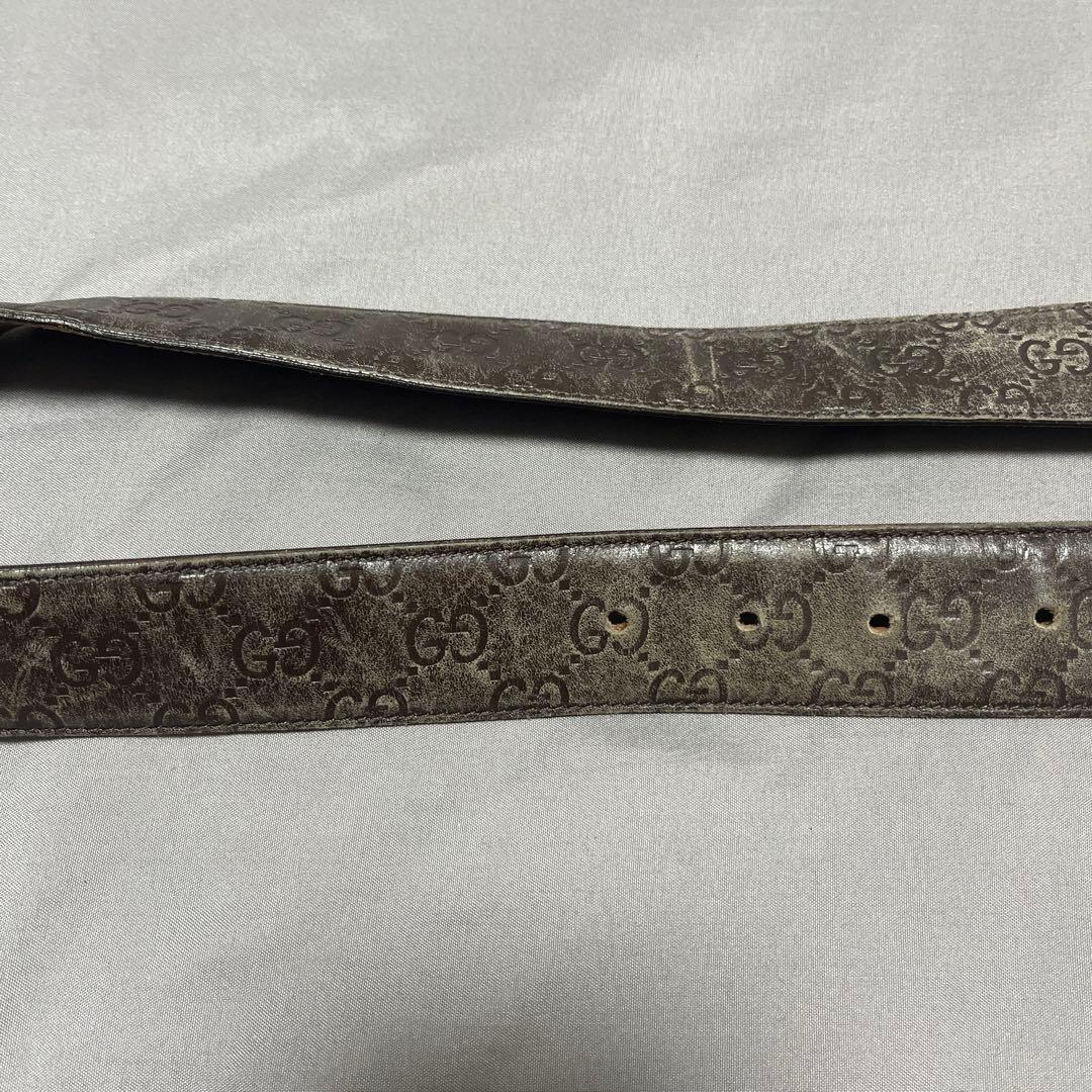 GUCCI グッチ ベルト GG バックル 411924 シマレザー