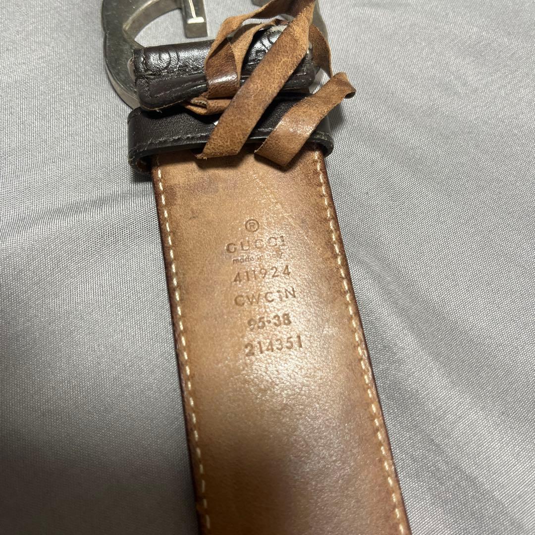 GUCCI グッチ ベルト GG バックル 411924 シマレザー