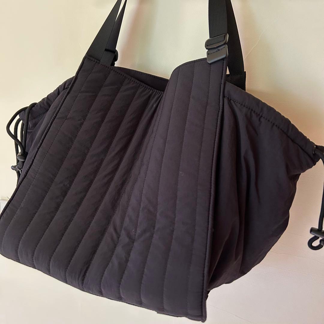 キルティング多機能マザーズバッグ ブラックM