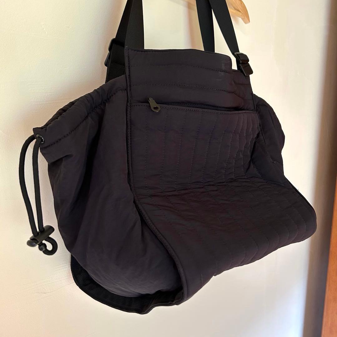 キルティング多機能マザーズバッグ ブラックM