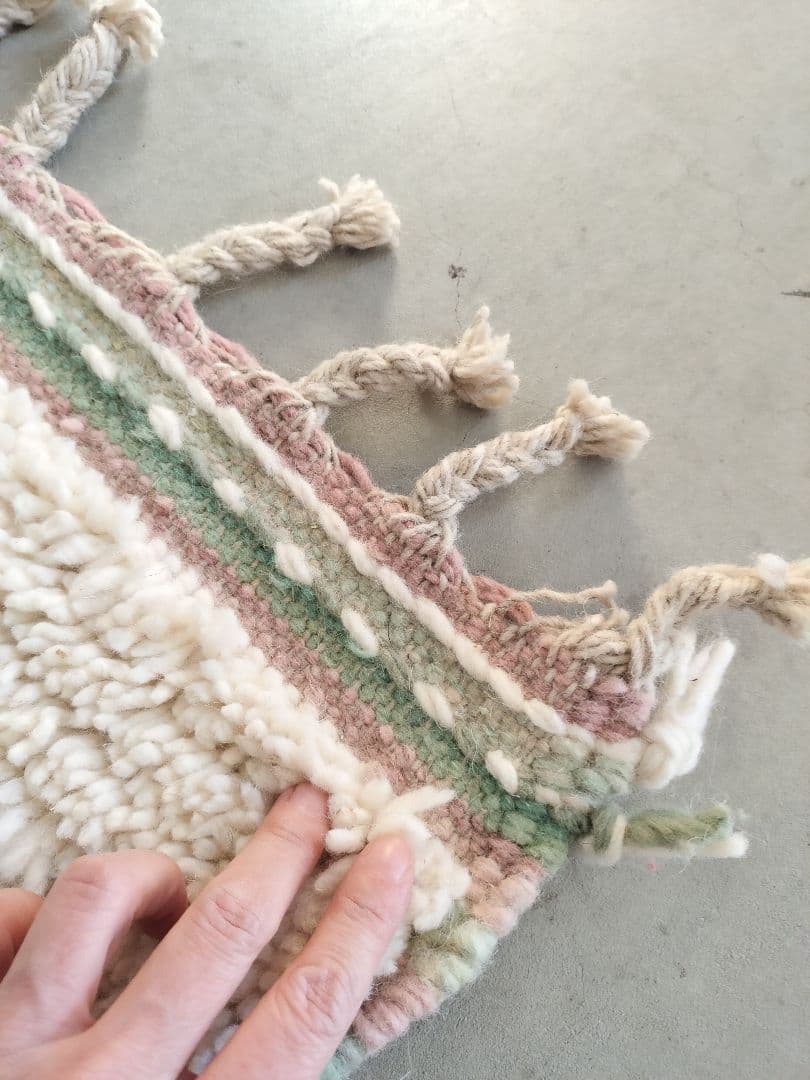 大判/新品/モダンな不規則ラインのベニワレン　モロッコ No.747