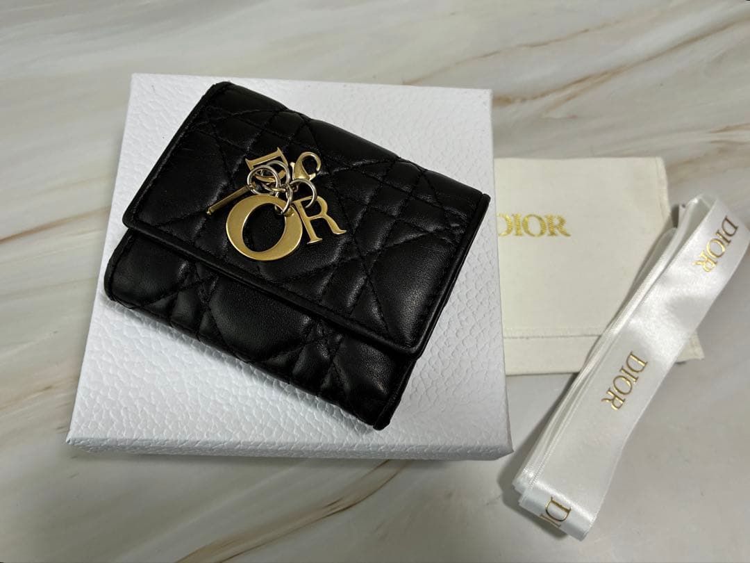 Dior ロータスウォレット ブラック 三つ折り財布