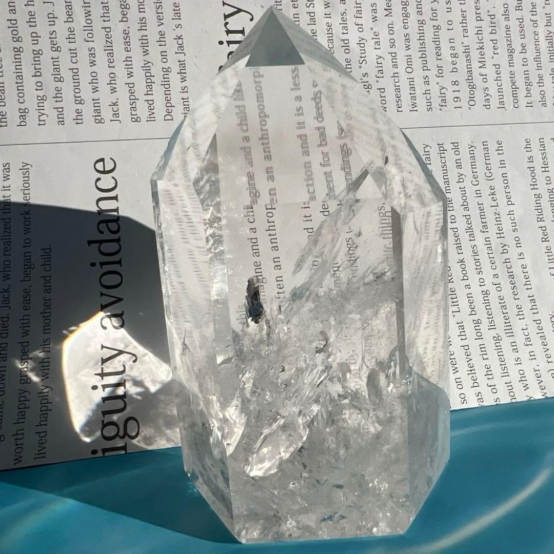 ✳️超極上 高透明度☆最高級 別格品✨レインボー 水晶 六角柱 原石 天然石