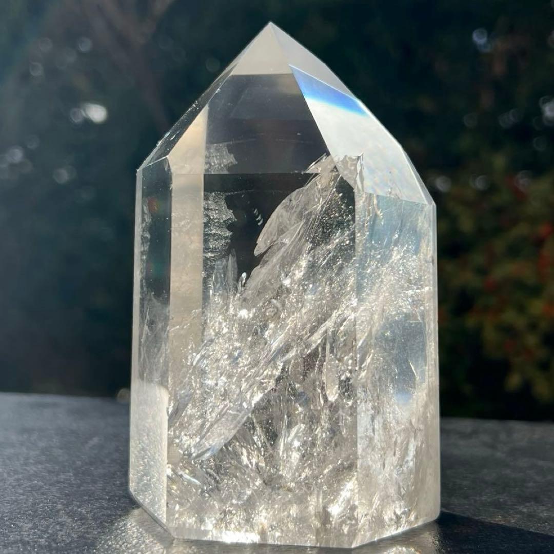 ✳️超極上 高透明度☆最高級 別格品✨レインボー 水晶 六角柱 原石 天然石