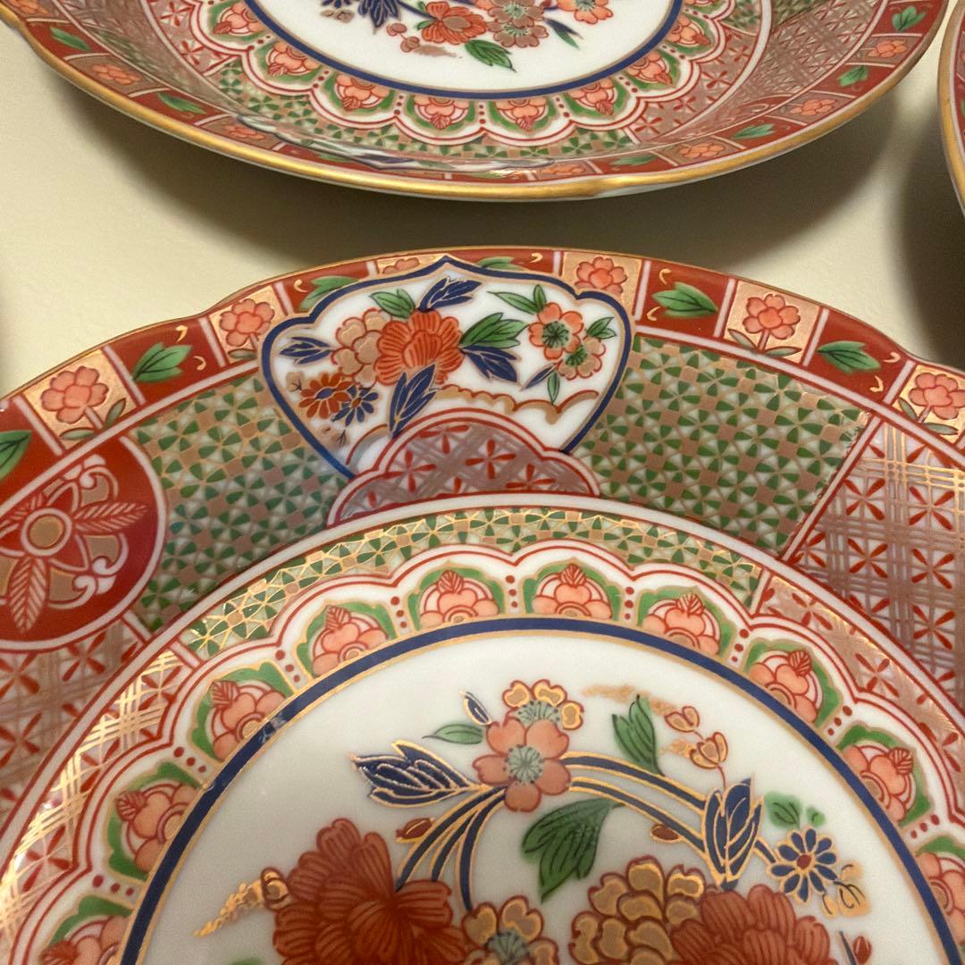 お正月に！　龍峯窯　古伊万里　金彩　琳派　祥瑞花丸紋　中皿　銘々皿