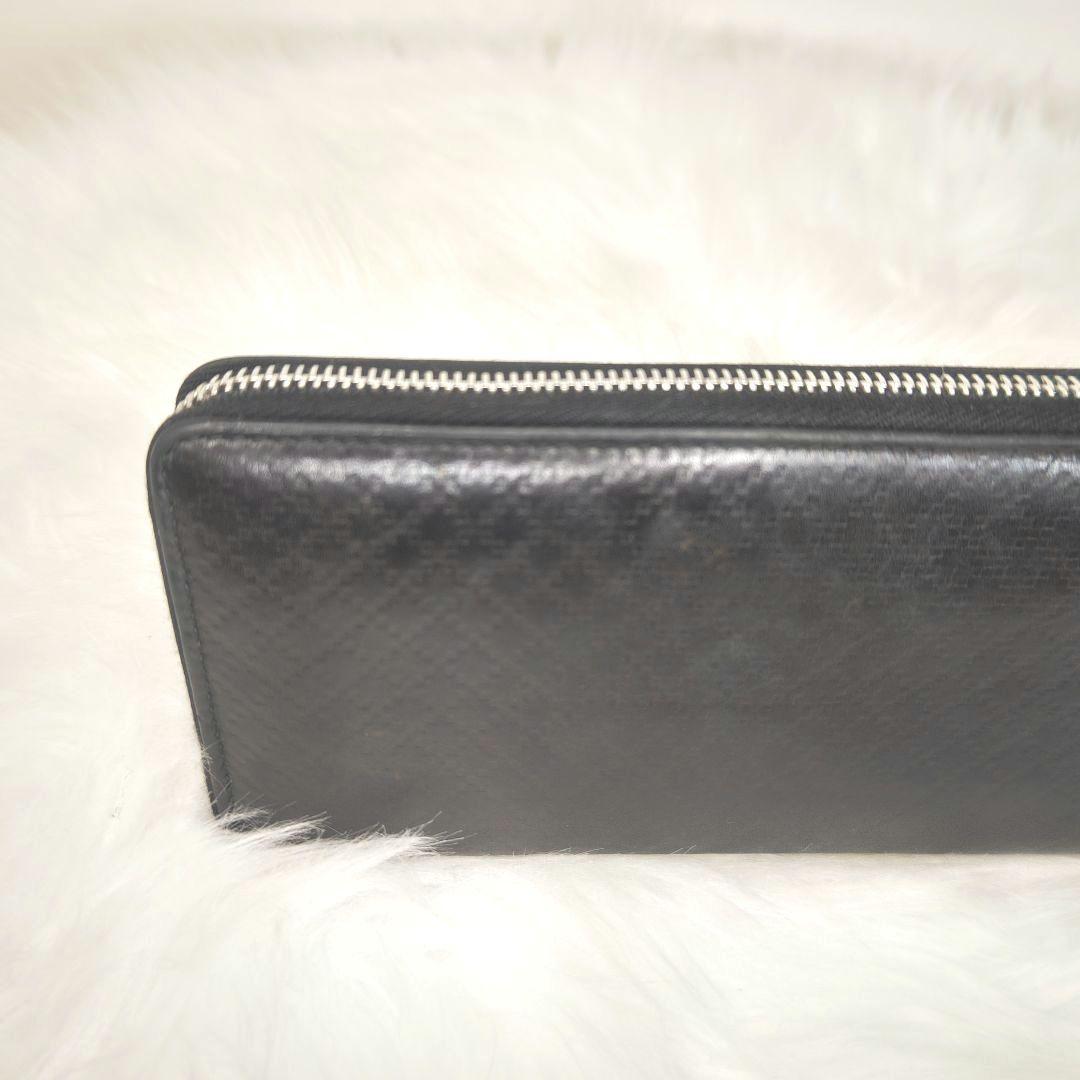 GUCCI　グッチ　ブラック　レザー　オール ラウンド　ファスナー　長財布