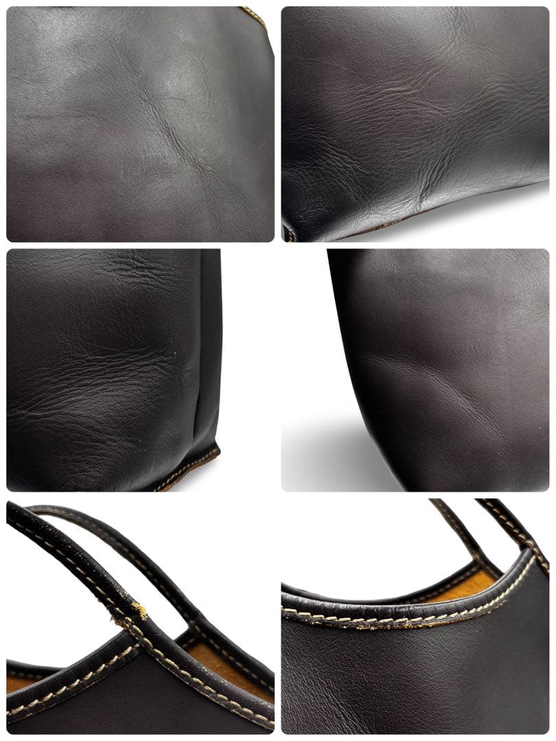 【良品】ツモリチサト　トートバッグ　オールレザー　ブラウン　手提げ　大容量