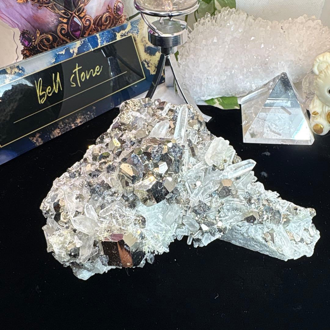 パイライト水晶共生クラスターNo.1499