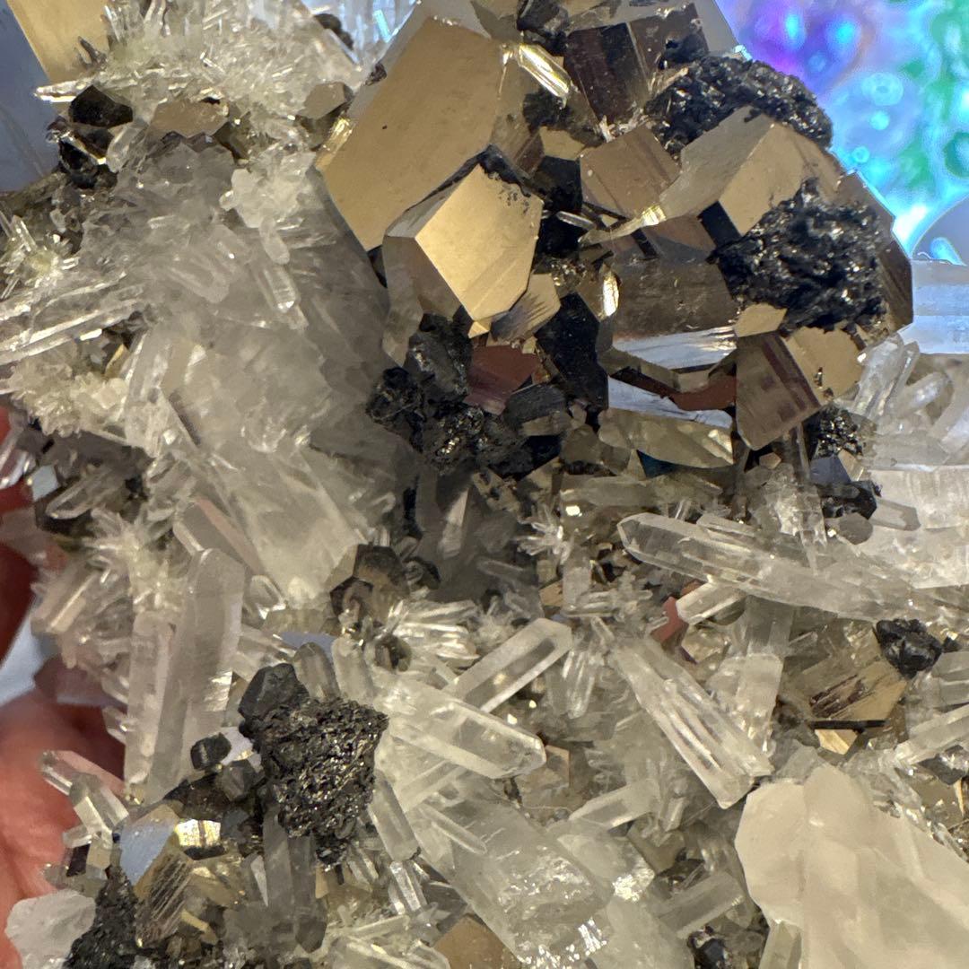 パイライト水晶共生クラスターNo.1499