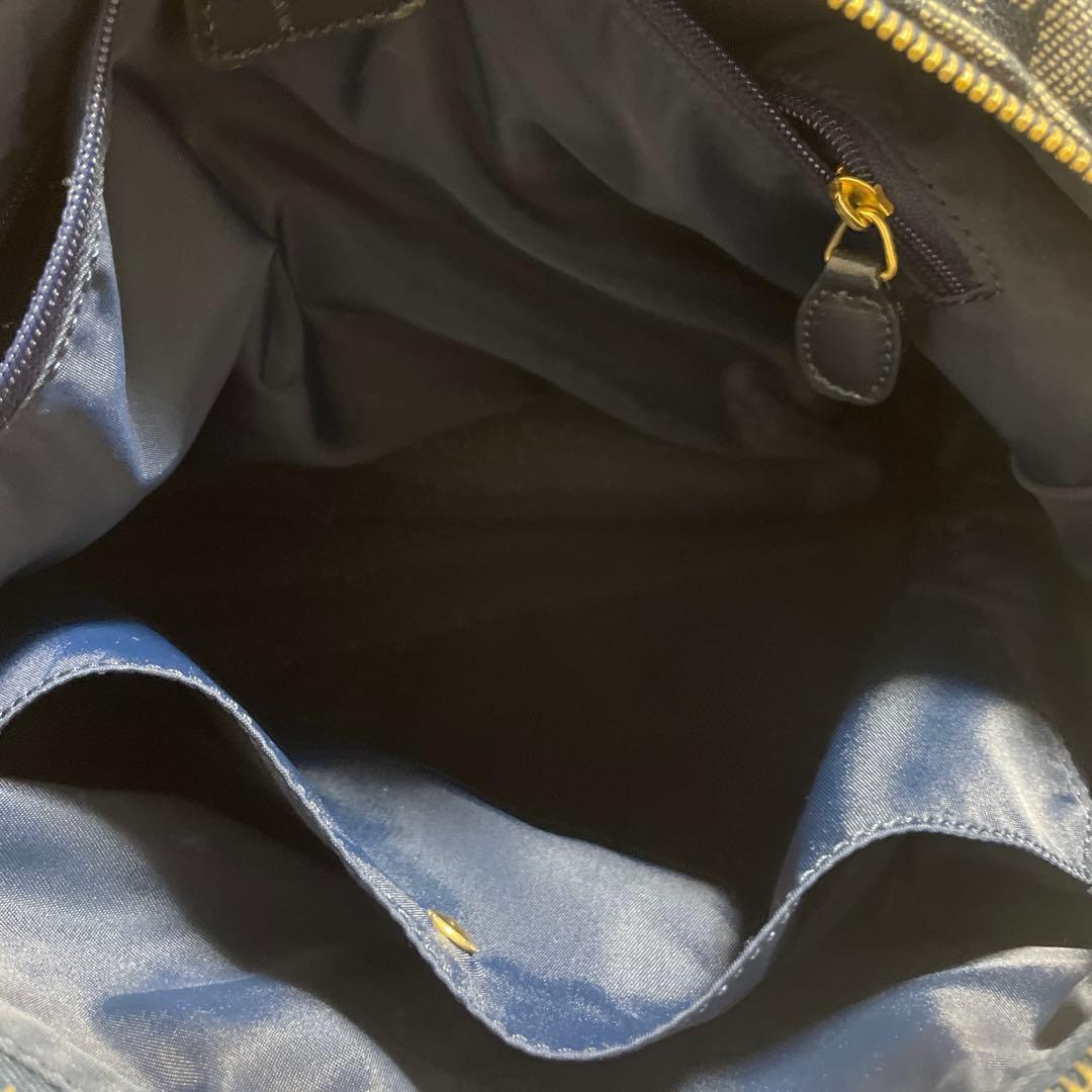 クリスチャンディオールボストンバック　トロッター柄D金具　ネイビー