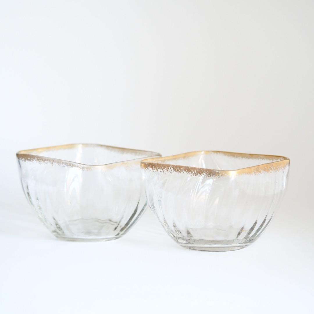 専用ページモーゼル 金彩 鉢 向付 2客セット GT10 / 角鉢 うつわ 懐石