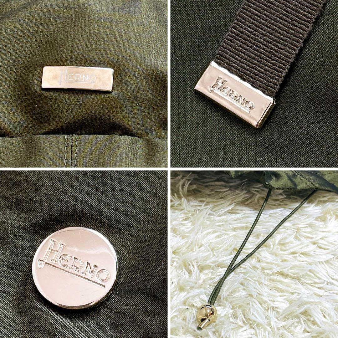 極美品✨HERNO モッズコート フード付 2way 44サイズ カーキ