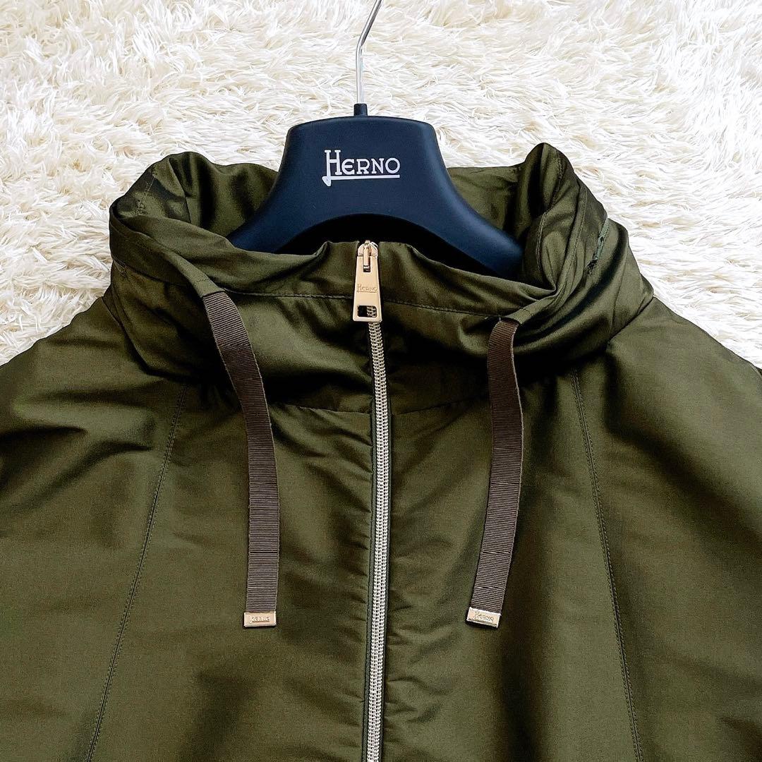 極美品✨HERNO モッズコート フード付 2way 44サイズ カーキ