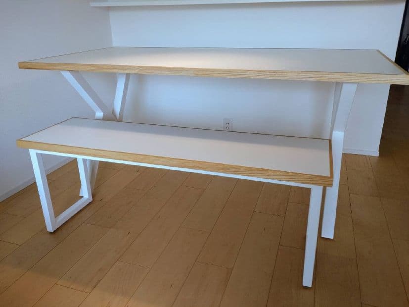 北欧風オーダーメイド ダイニングテーブル ホワイト