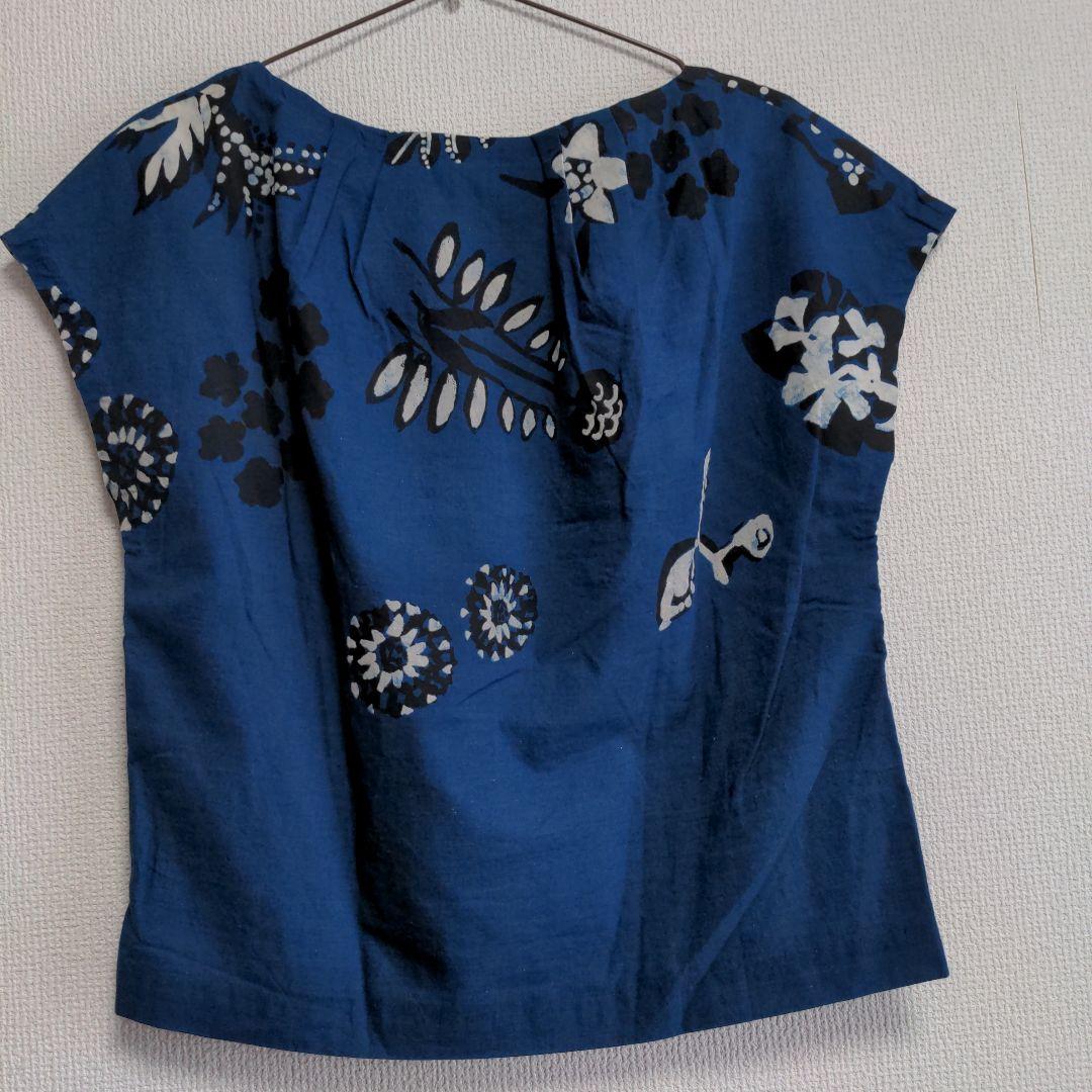 未使用45Rインディゴ 不死鳥ブラウス