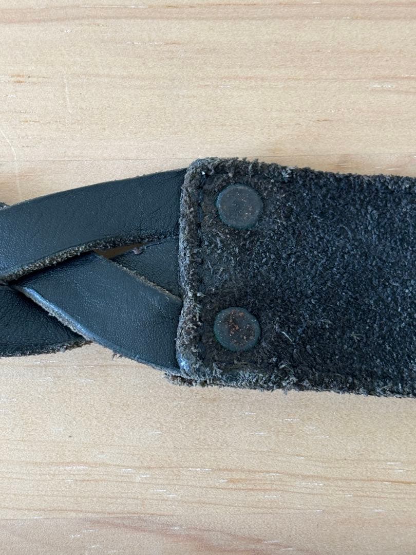 オ*ジ様 RRL レザー ダブルリングベルト ブラック 34インチ ダブルアール