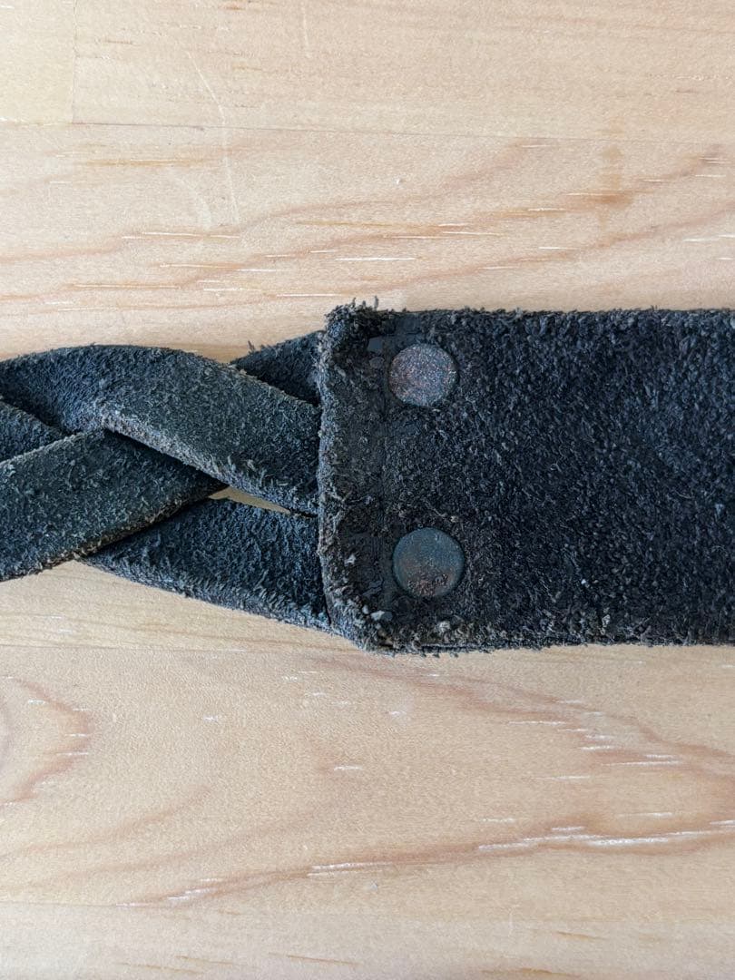 オ*ジ様 RRL レザー ダブルリングベルト ブラック 34インチ ダブルアール