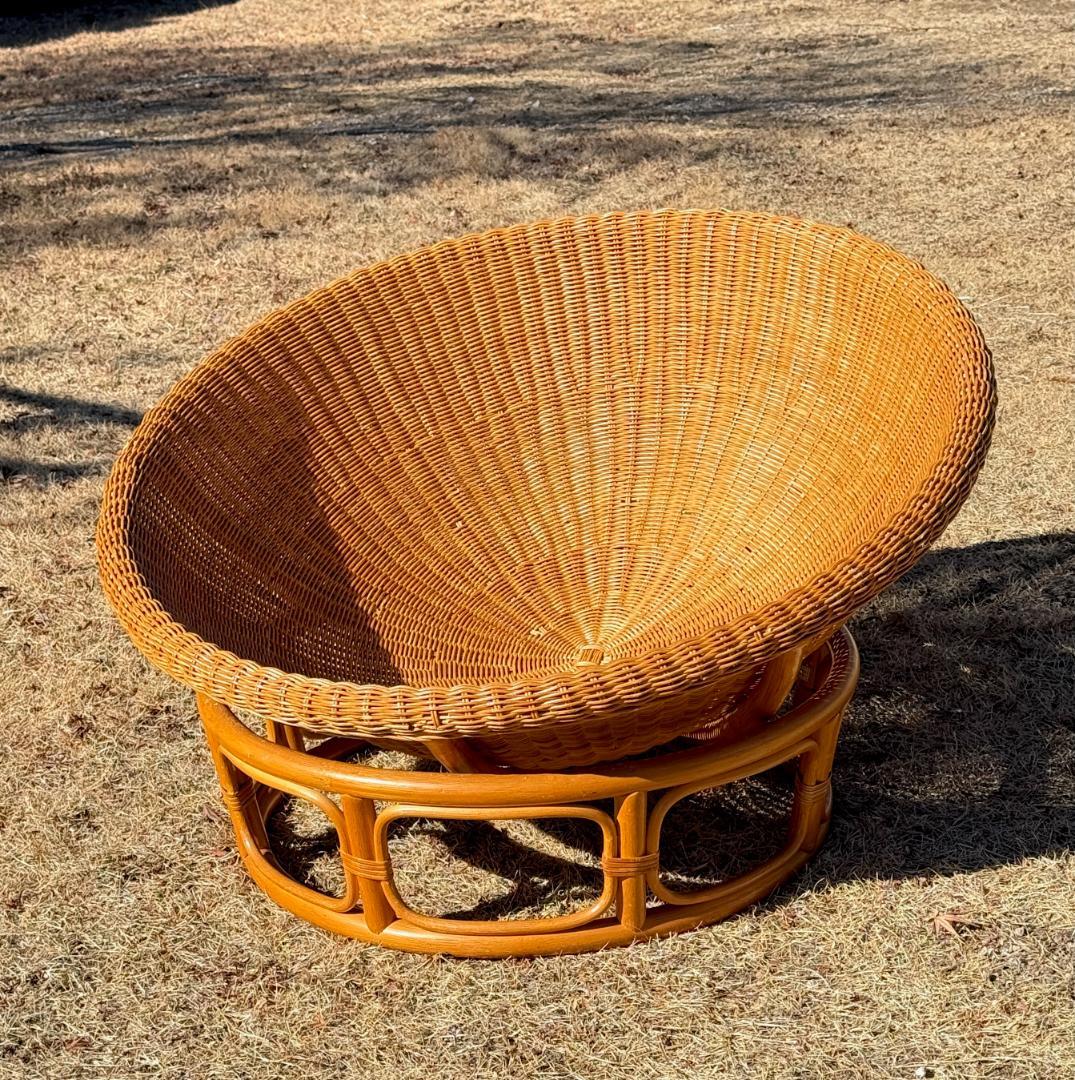 ビンテージ　ラタン　パパサンチェア　リゾート・ホテルテイスト　直径95㎝