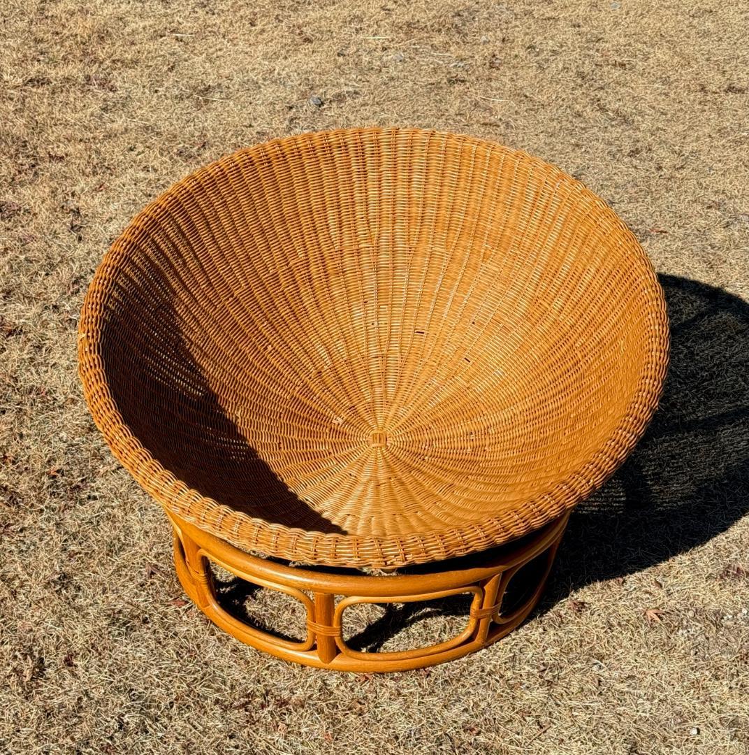ビンテージ　ラタン　パパサンチェア　リゾート・ホテルテイスト　直径95㎝