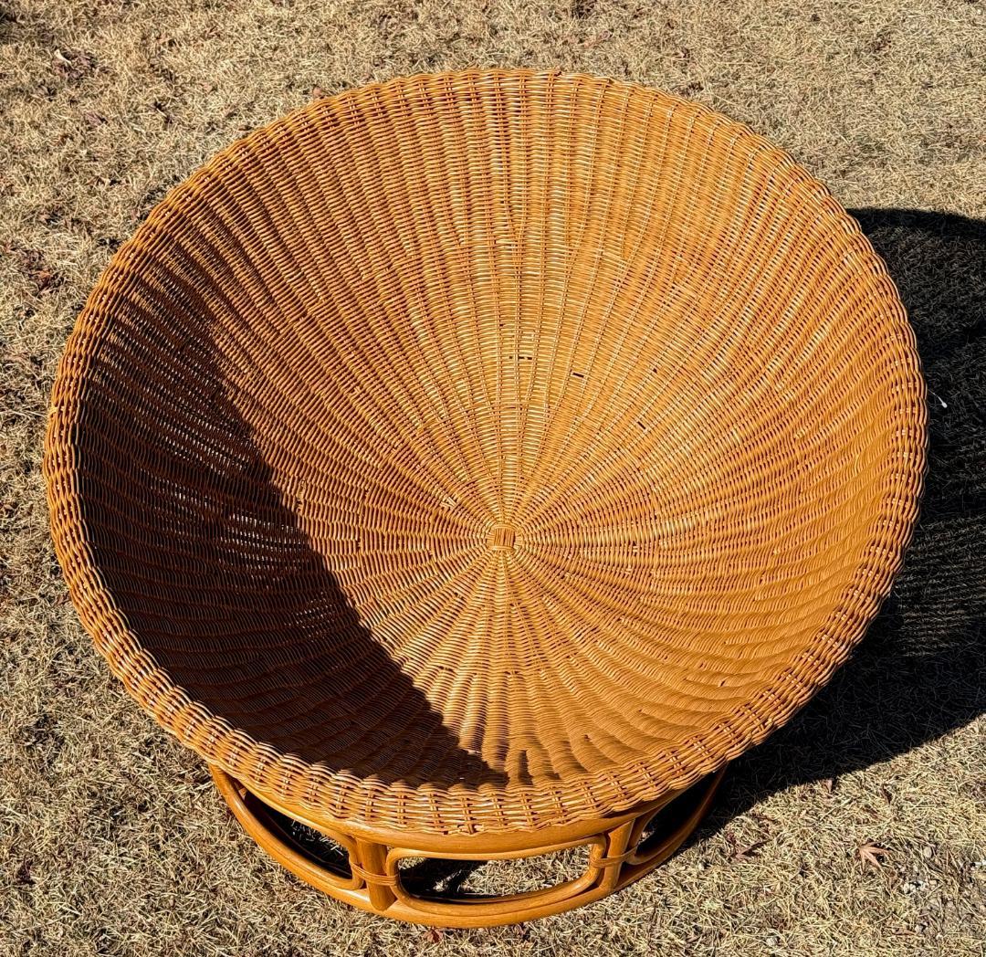 ビンテージ　ラタン　パパサンチェア　リゾート・ホテルテイスト　直径95㎝