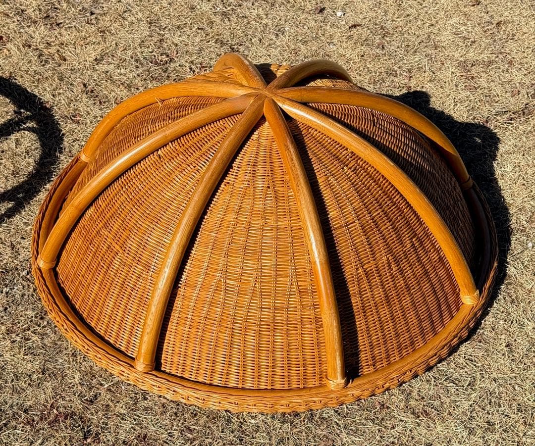 ビンテージ　ラタン　パパサンチェア　リゾート・ホテルテイスト　直径95㎝