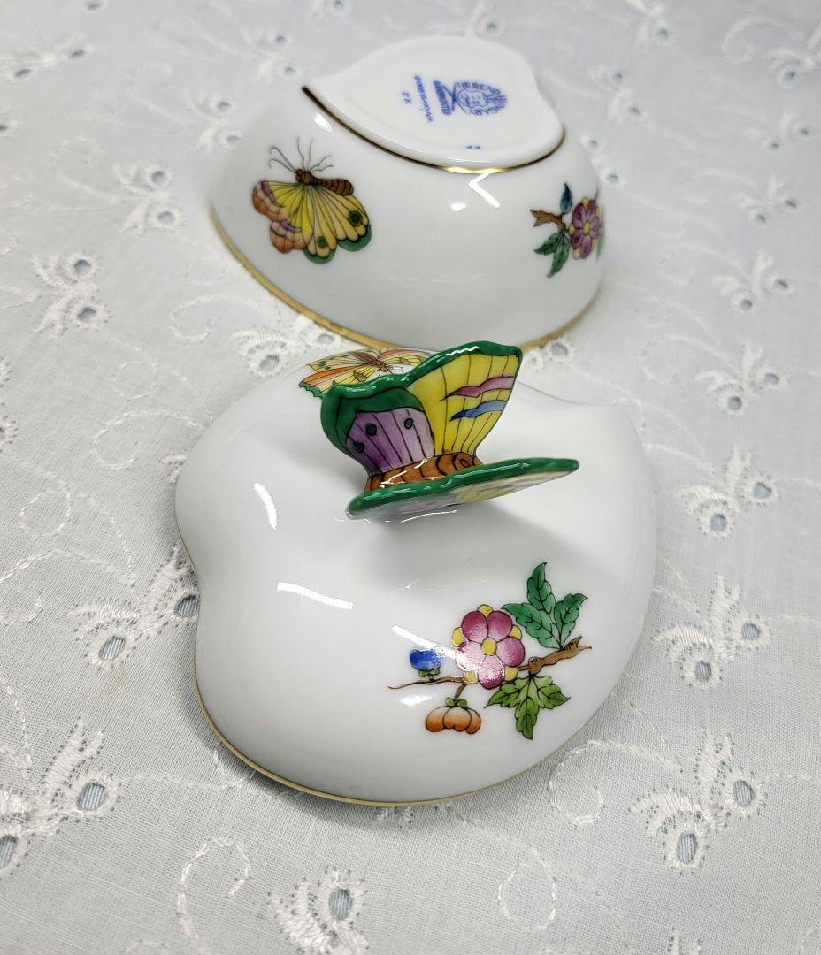 未使用近✨ヘレンド ヴィクトリア ボンボニエール 小物入れ アクセサリー蝶 花