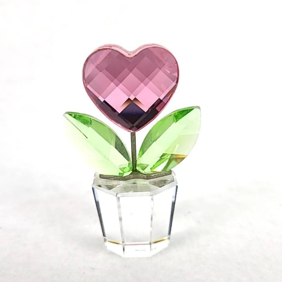 ●美品〇スワロフスキー　フラワーハート　ピンク 7