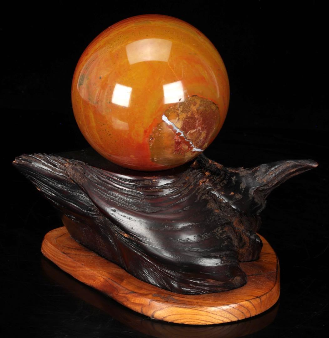 佐渡 赤玉石 玉 錦紅石 赤玉 赤石 原石 自然石 盆石 鑑賞石 水石 台座付