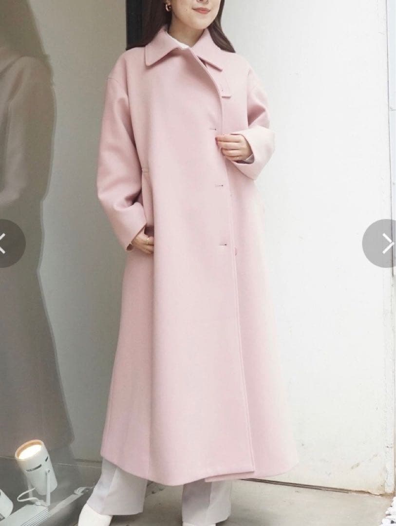 新品未使用タグ付き MERCURY DUO ステンカラーロングコート ピンク M