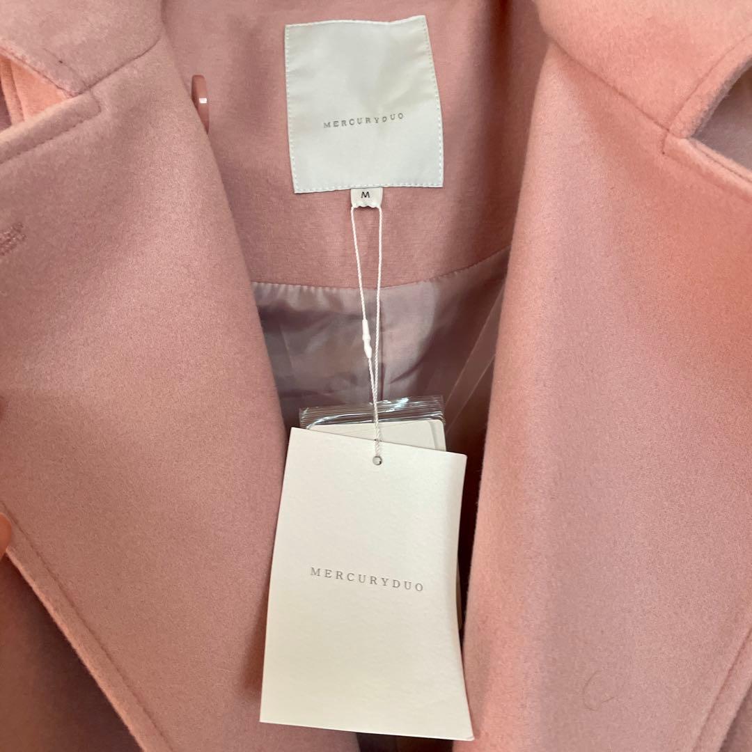 新品未使用タグ付き MERCURY DUO ステンカラーロングコート ピンク M
