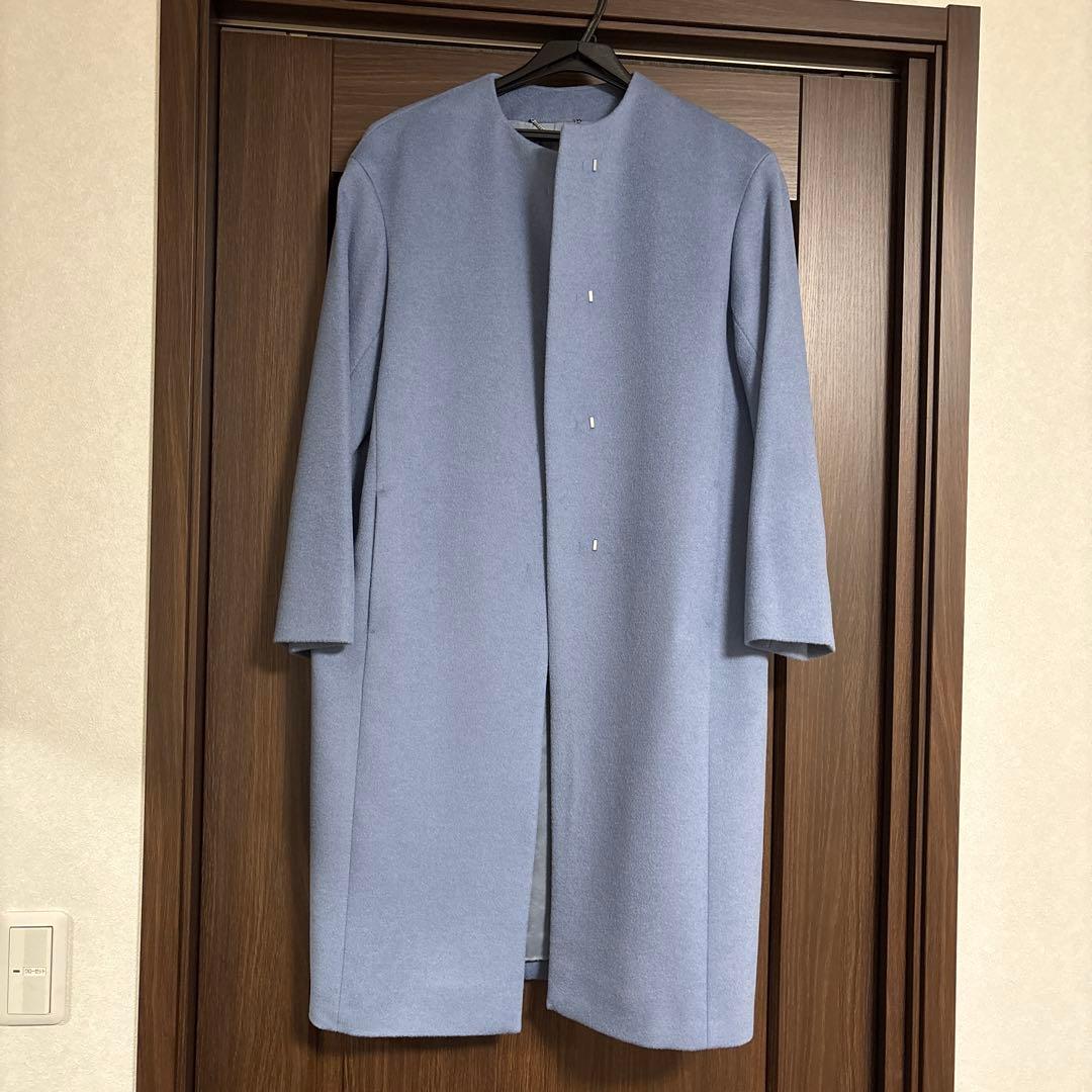 23区 ウール　アンゴラ　ビーバーコート ブルー