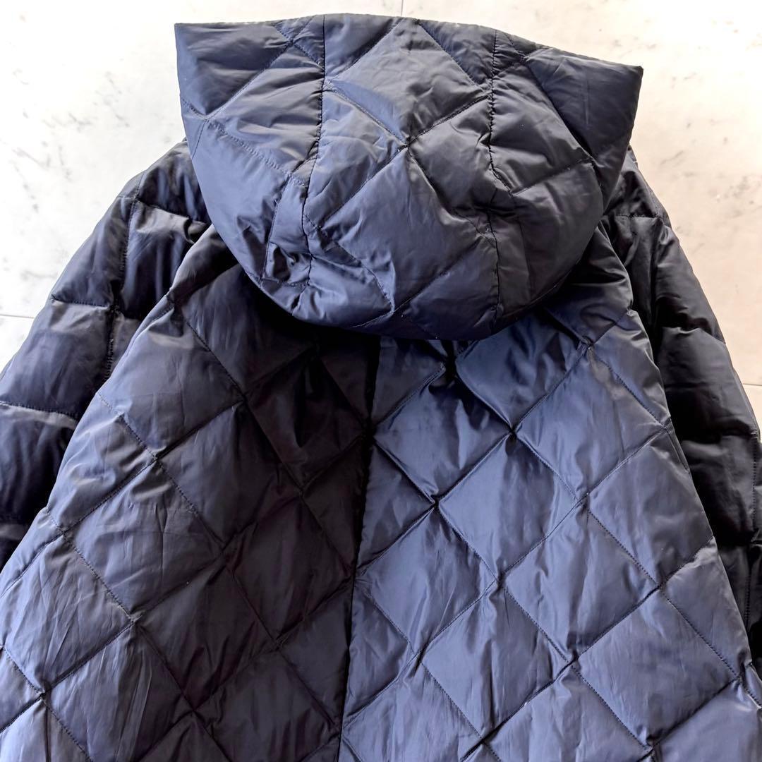 美品 トゥモローランドコレクション リナイロン フーデッドダウンコート ネイビー